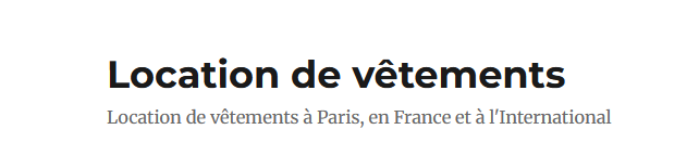 Location de vêtements